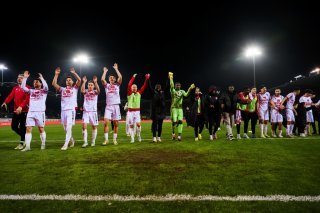 La joie des joueurs valaisans qui ne sont plus qu'à deux matches d'une 14ème victoire en Coupe de Suisse